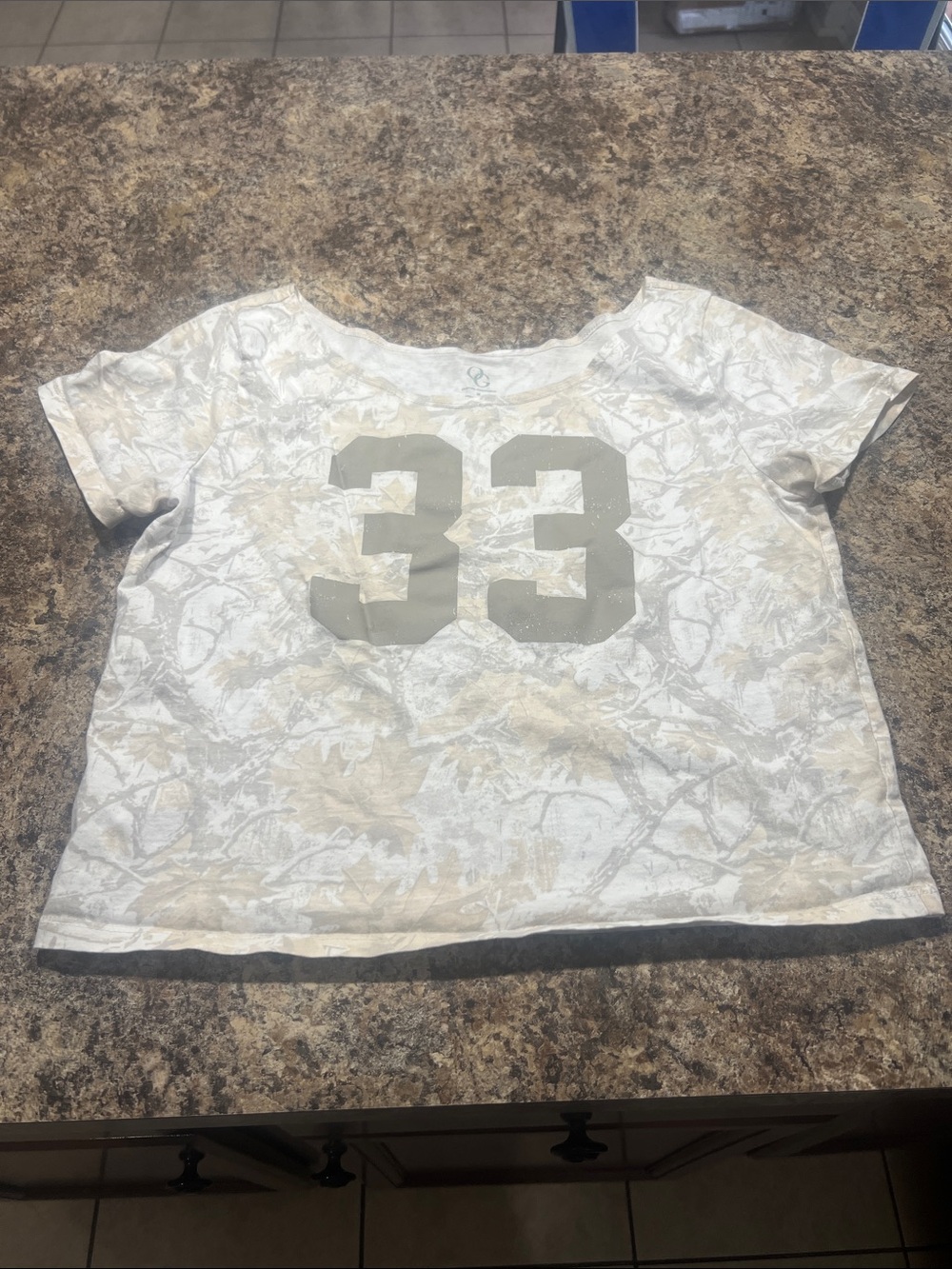 Women’s  camo print Graphic Tee with '33' Number